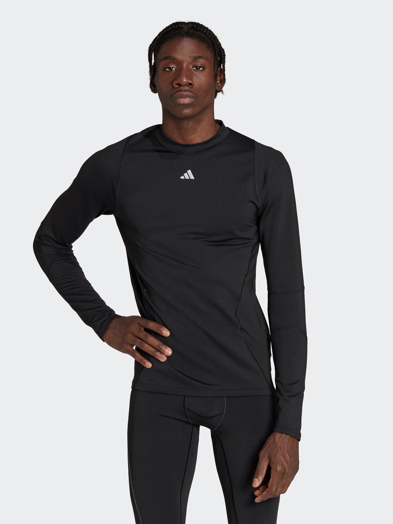 adidas Techfit Cr Long Sleeve T Shirt - Black | very.co.uk