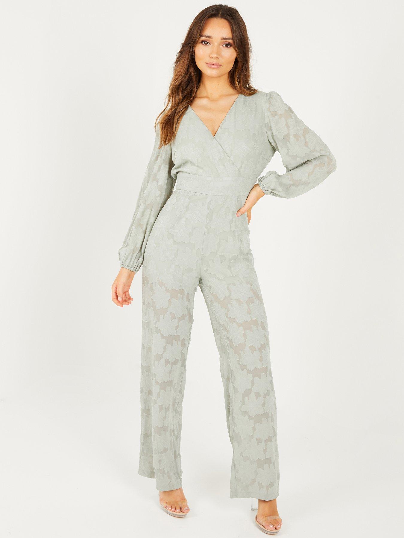 quiz cream jumpsuit