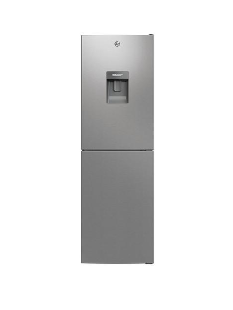hoover-hoct3l517fwsk-55cm-wide-5050-freestanding-low-frost-fridge-freezer-with-water-dispenser-silver