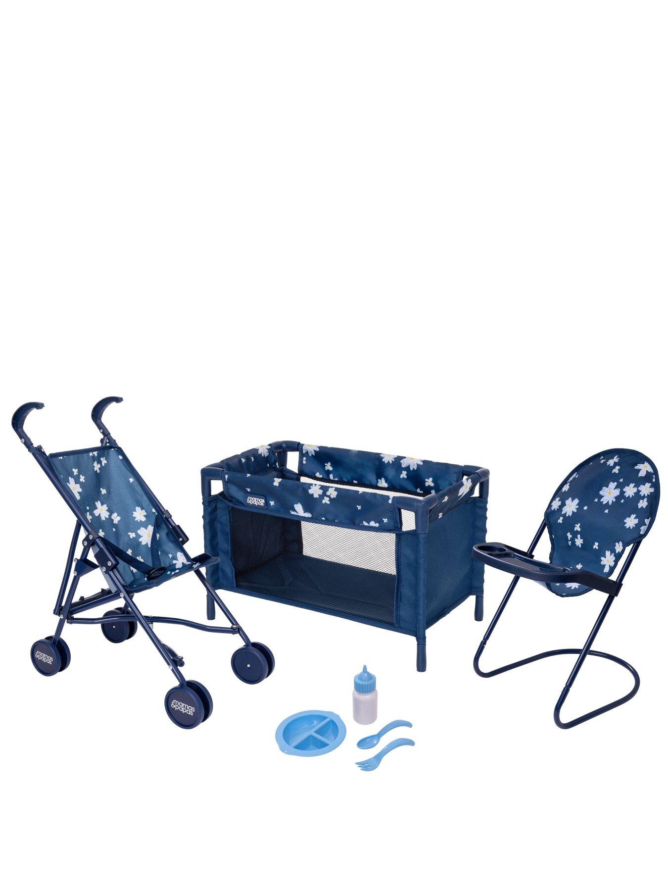 Mamas & Papas Junior Doll Stroller, Highchair and Crib Bundle very.co.uk