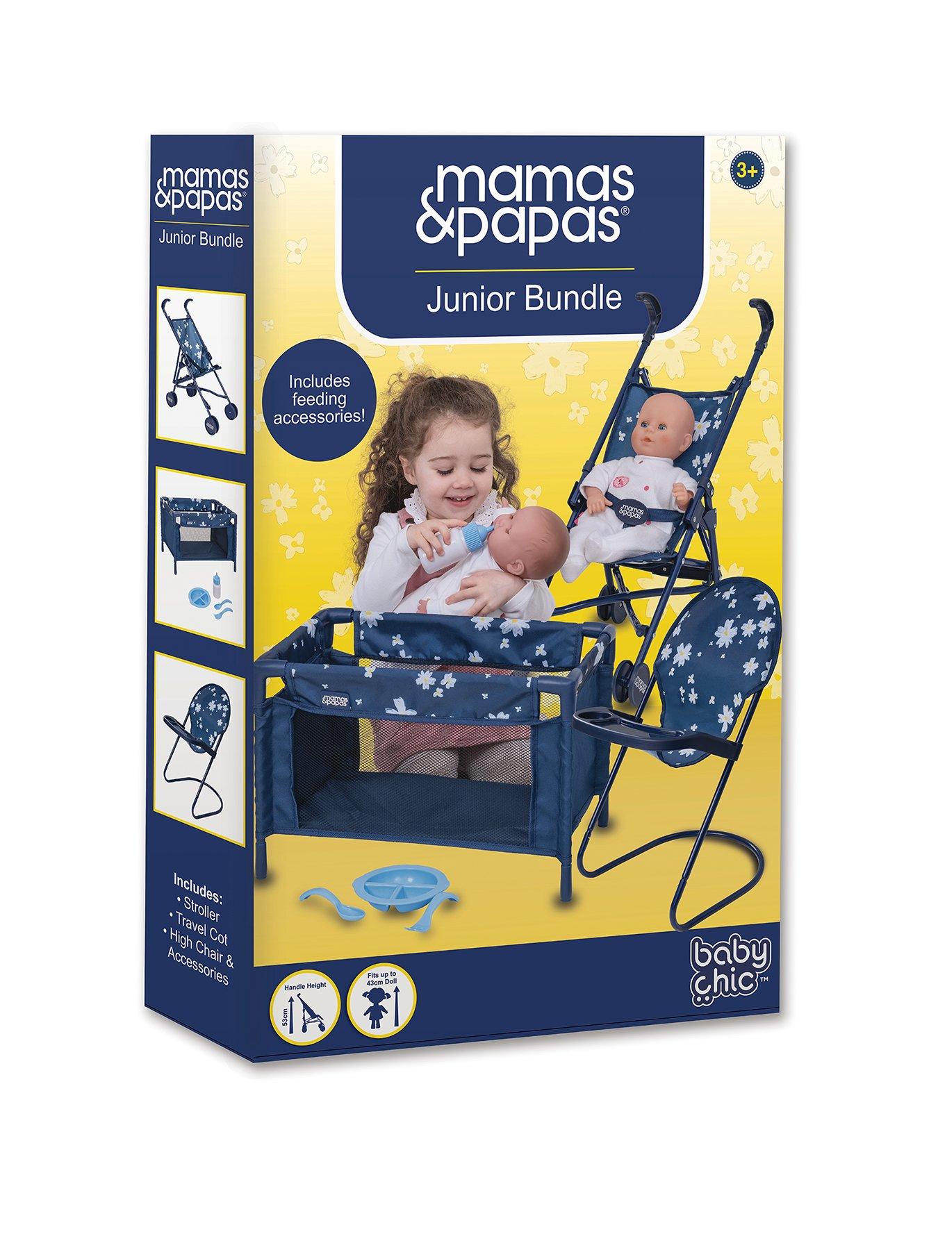 Mamas & Papas Junior Doll Stroller, Highchair and Crib Bundle very.co.uk
