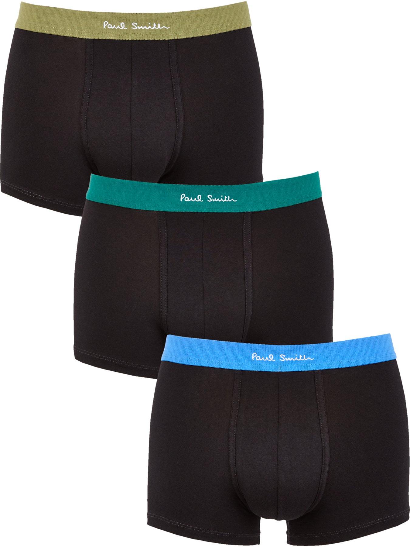 Mens Clothing Underwear Boxers PS by Paul Smith Cotton 3 Pack Print Trunks in Black for Men 