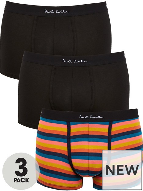 ps-paul-smith-mens-3-pack-mixed-stripe-trunks-black