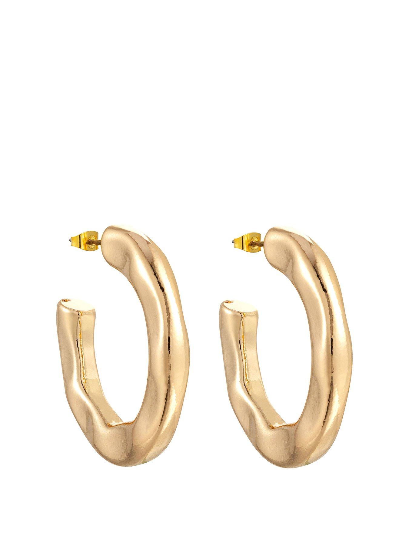 Gold plated chunky on sale hoops