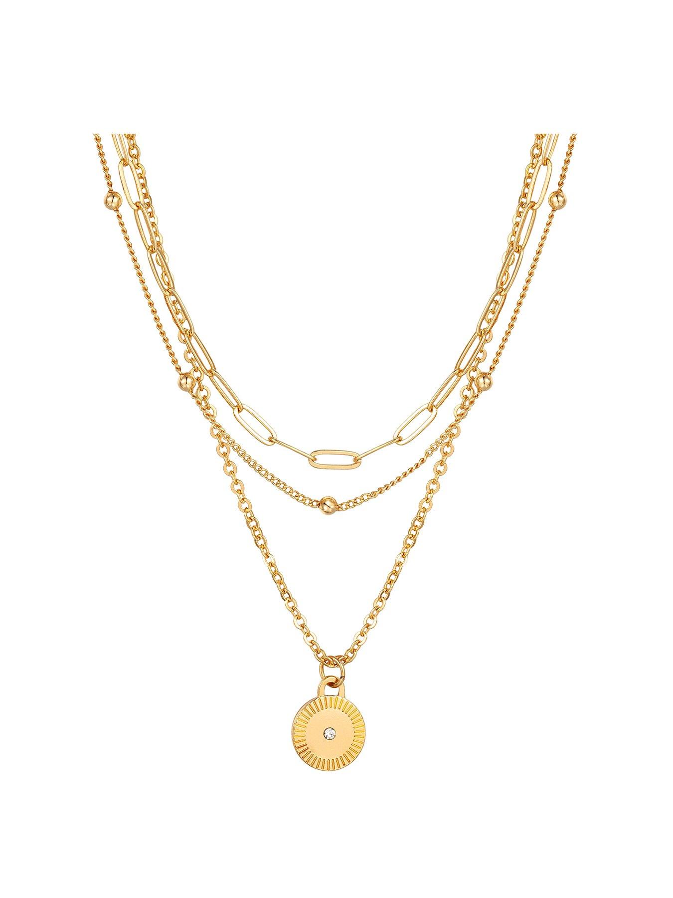 Real gold layered necklace on sale uk