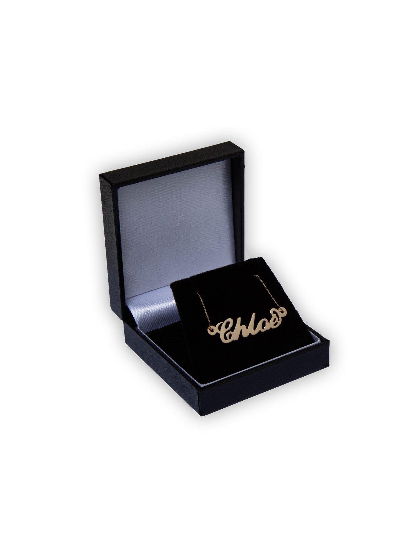 Image 4 of 5 of The Love Collection 9ct Yellow Gold Carrie Font Name Necklace with curb adjustable chain