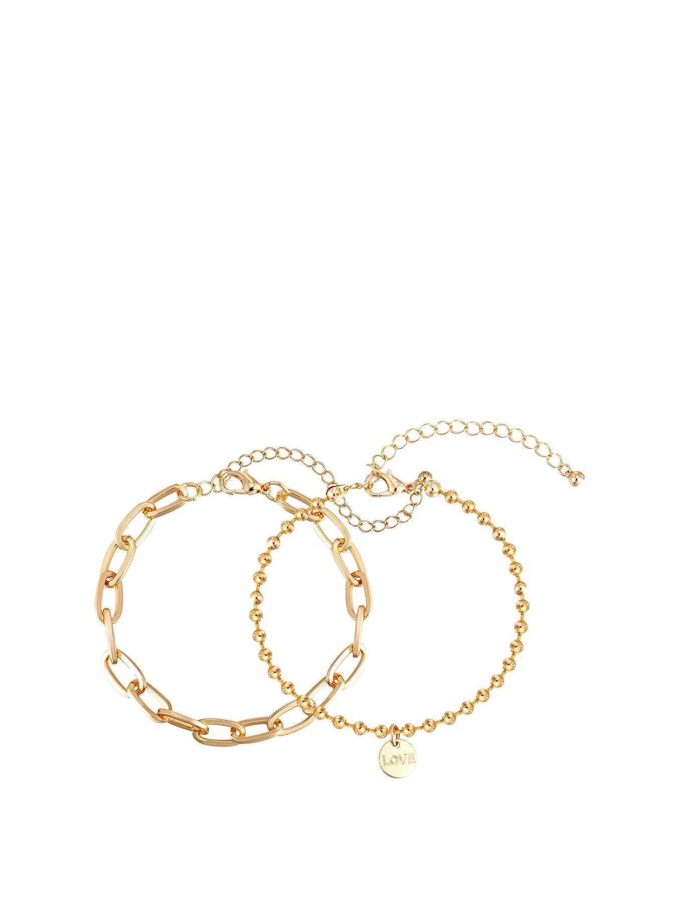 undefined Gold Plated 2 Pack Statement Bracelets