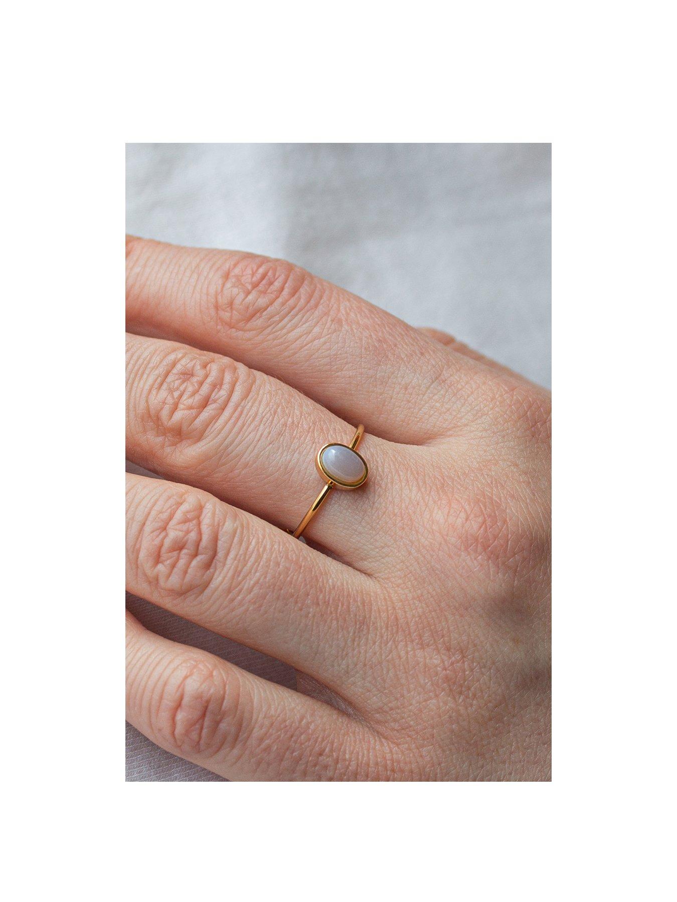 Image 2 of 3 of The Love Collection Gold Plated Oval Smokey Quartz Adjustable Ring