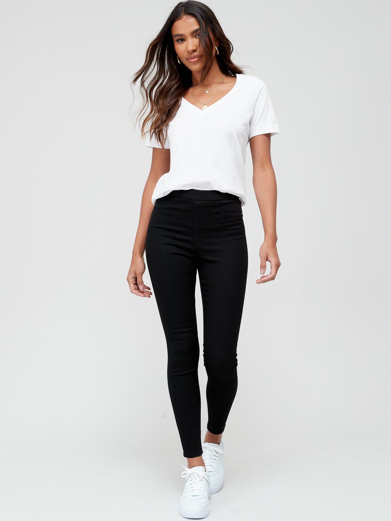 Black jeggings long length sales