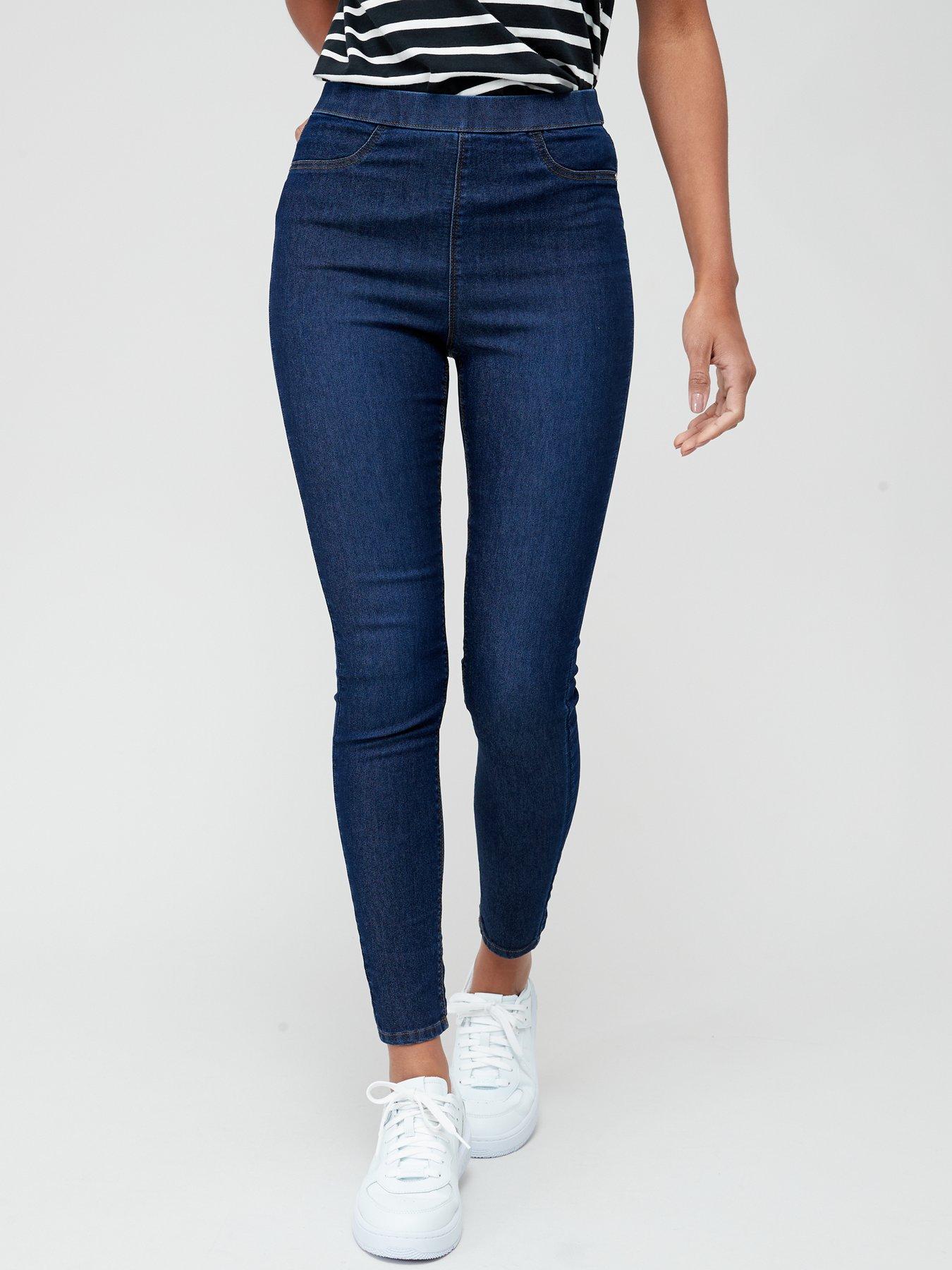 undefined Long High Waist Jeggings - Indigo