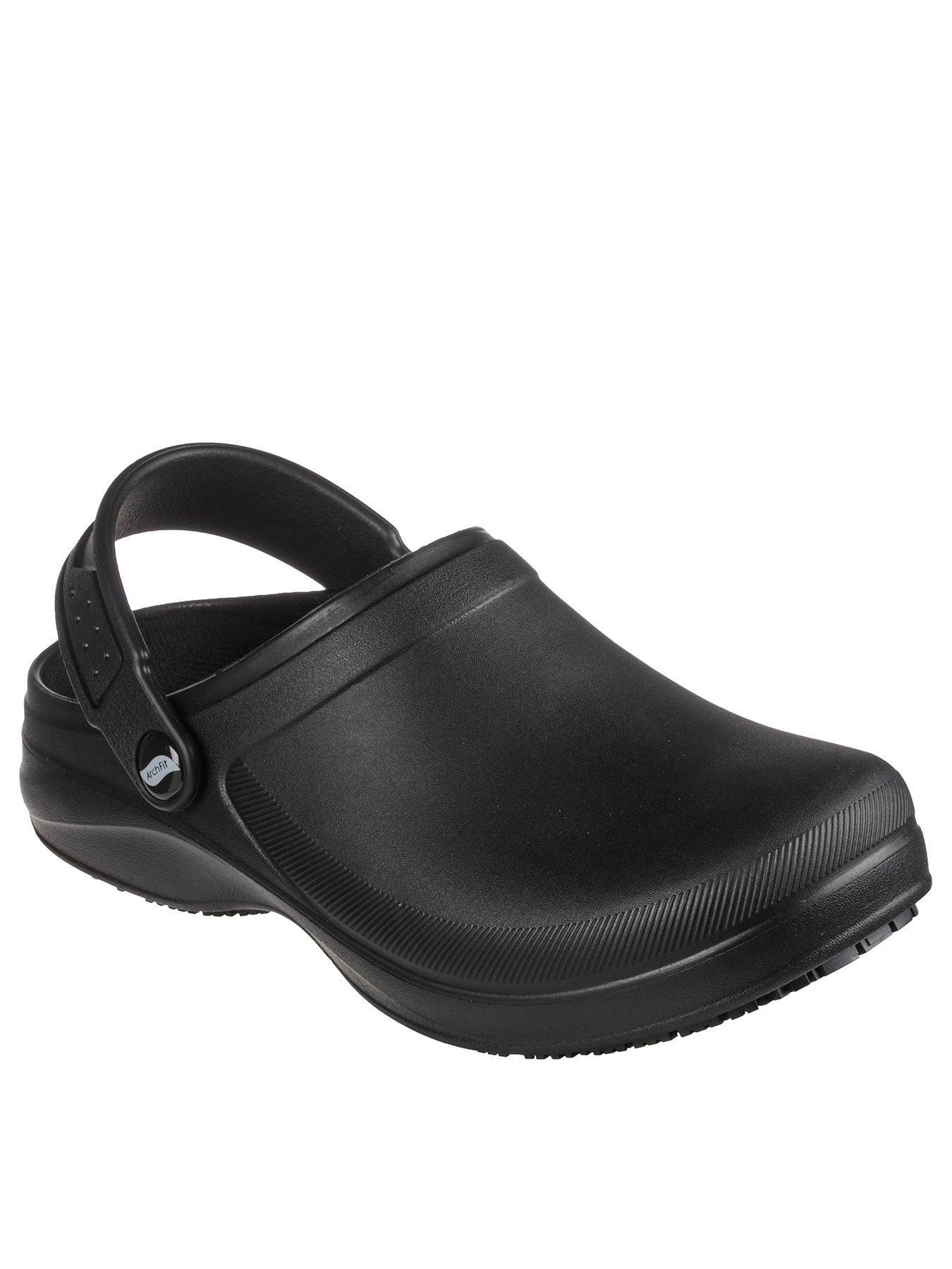 Riverbound Arch Fit Workwear Clog Flat Shoes Black