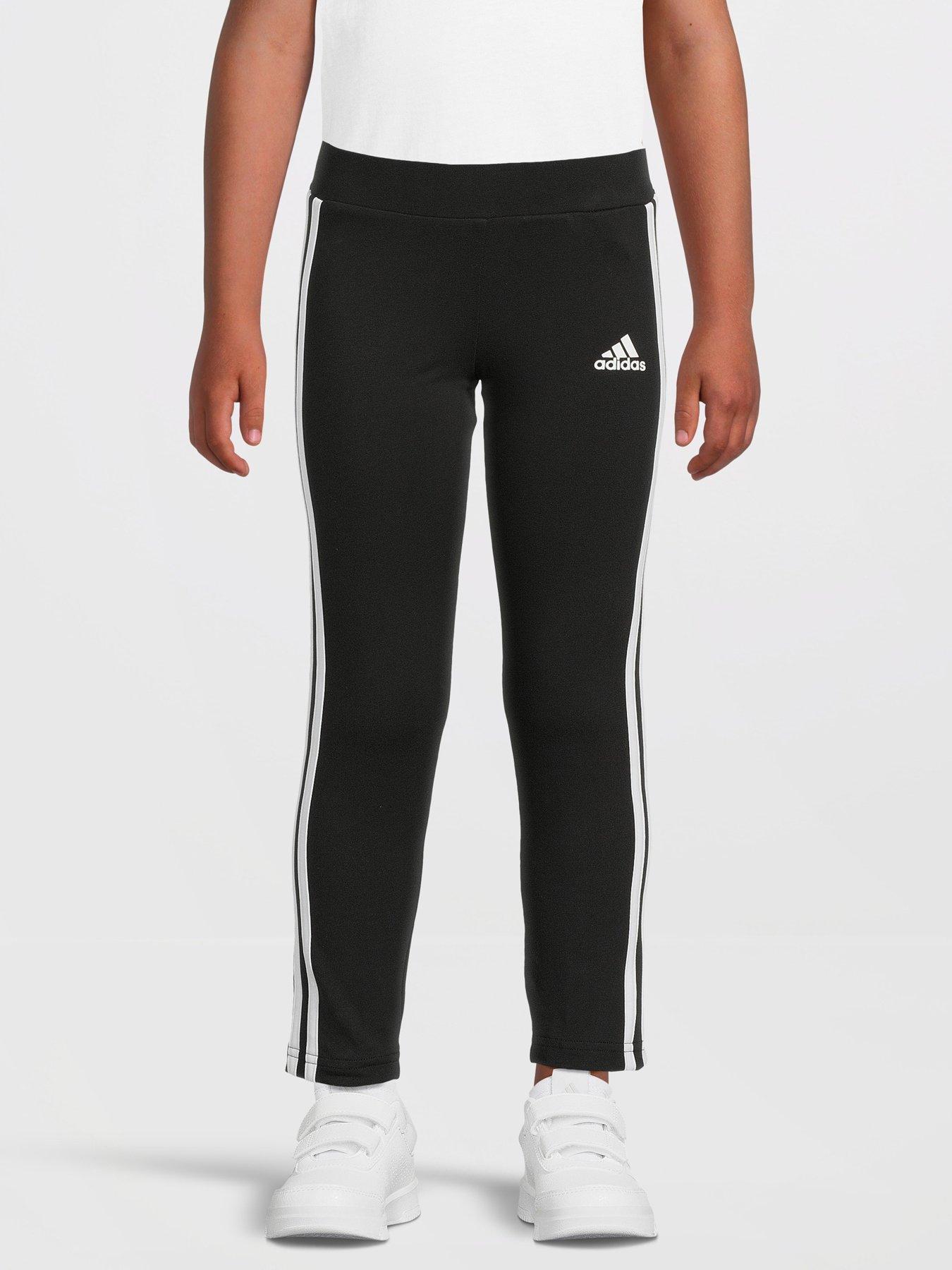 GIRLS ADIDAS ESSENTIALS 3 STRIPES LEGGINGS BLACK AGES 9-10 NEW LAST PAIR  NEW