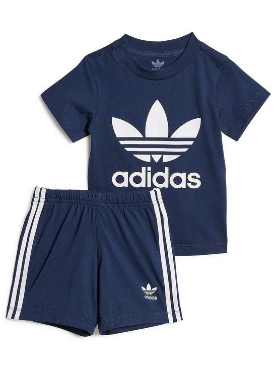 adidas Originals Kids Adicolor Trefoil Shorts & T-Shirt Set - Dark Blue ...