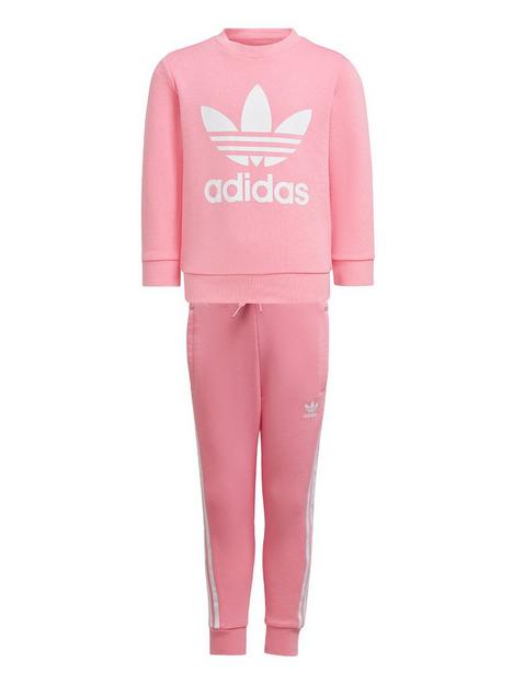 adidas-originals-younger-kids-adicolor-trefoil-crew-set-light-pink
