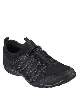 skechers breathe-easy first light trainers - black
