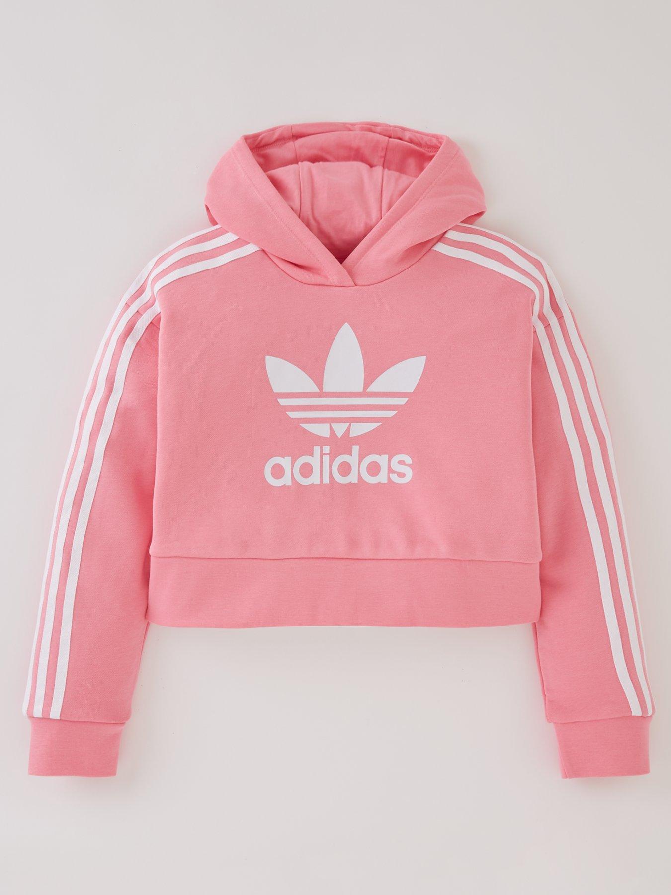 adidas Originals Junior Girls Adicolor Boxy Hoodie - Light Pink | very.co.uk