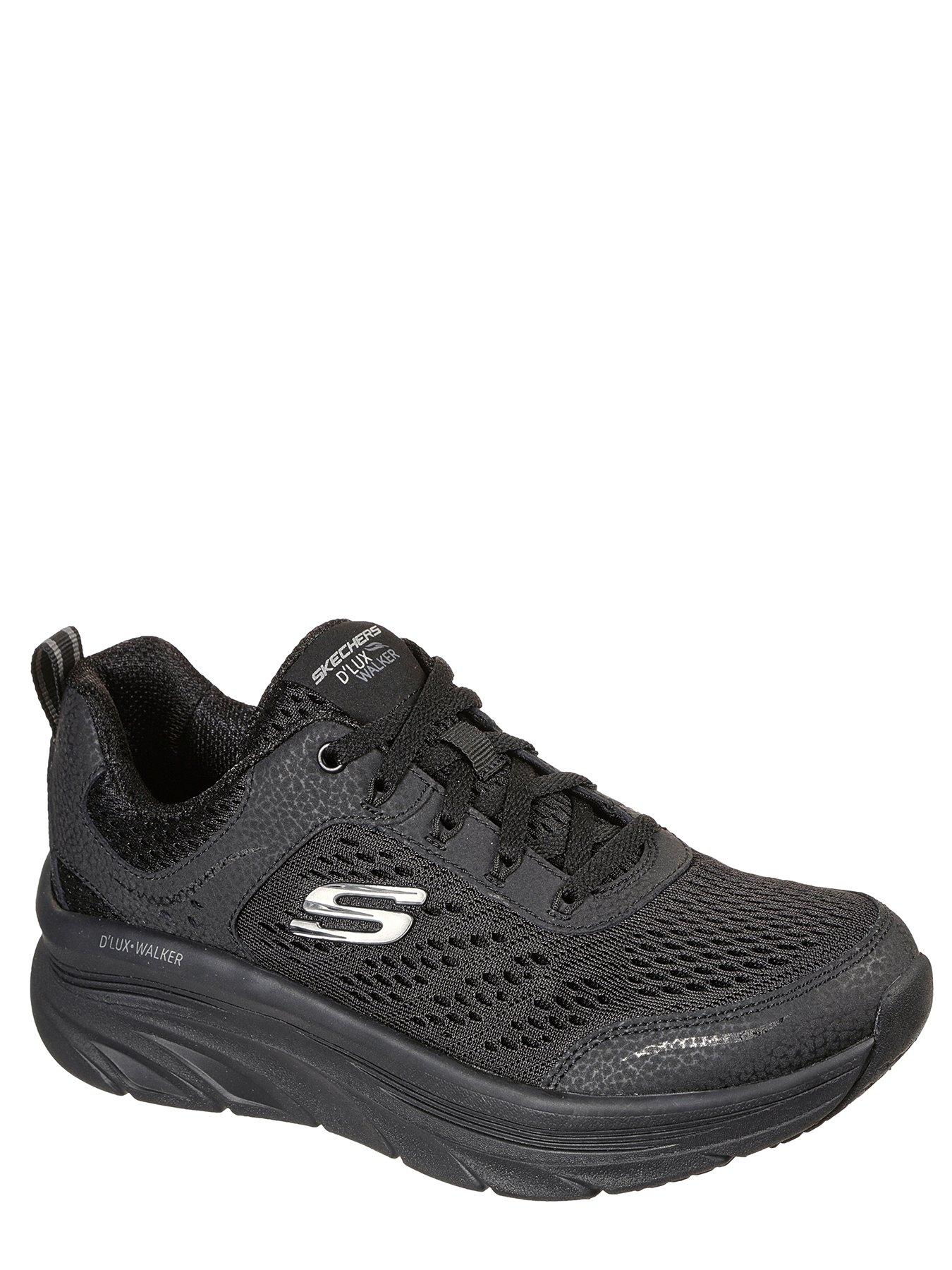 Skechers D'lux Walker Infinite Motion Trainers - Black | very.co.uk