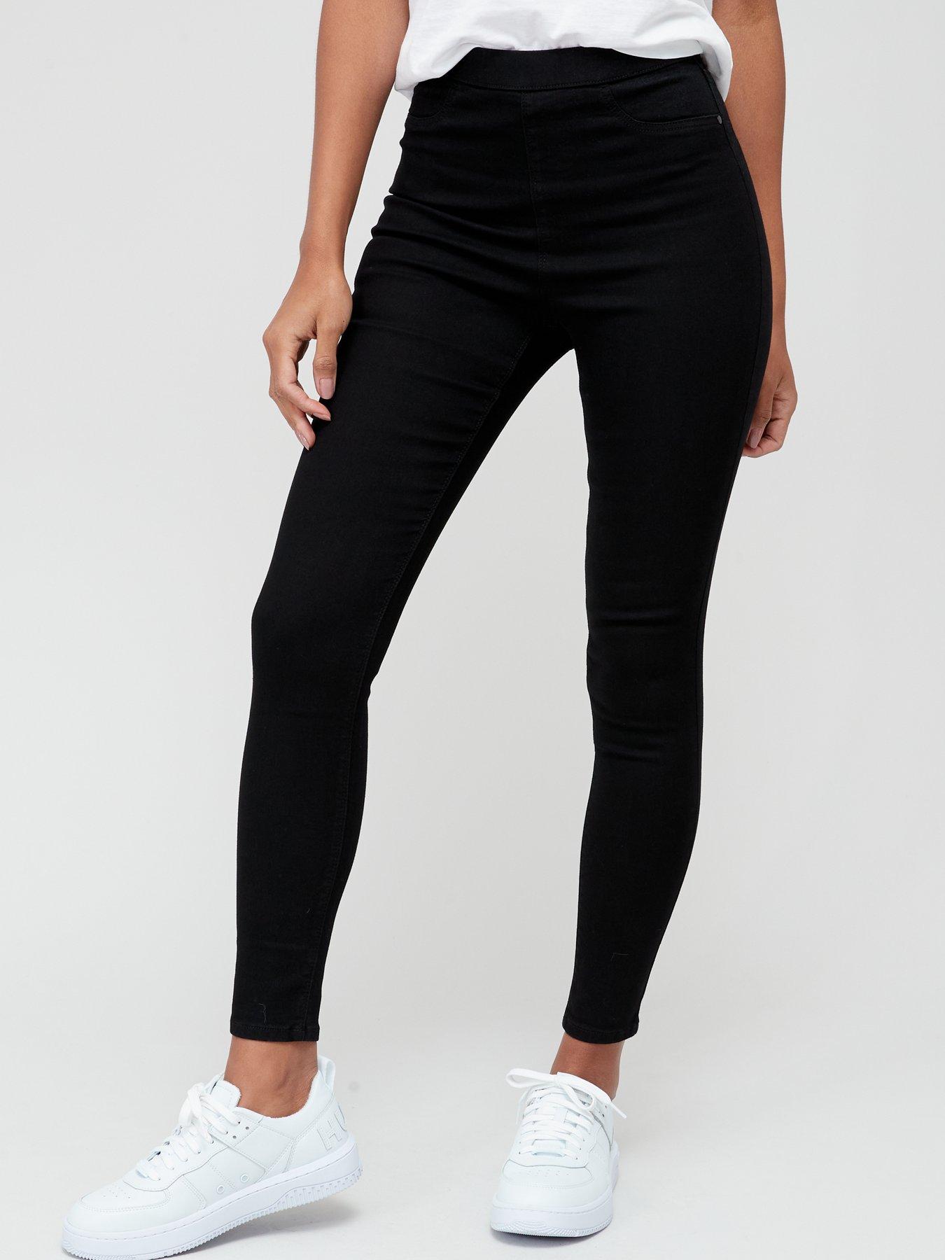 Black jeans jeggings with back pockets