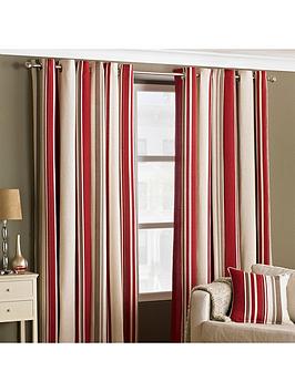 Product photograph of Furn Broadway Striped Eyelet Curtains from very.co.uk
