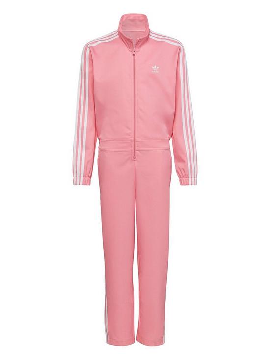 adidas Originals Junior Adicolor Trefoil 3 Stripe Jumpsuit - Light Pink ...