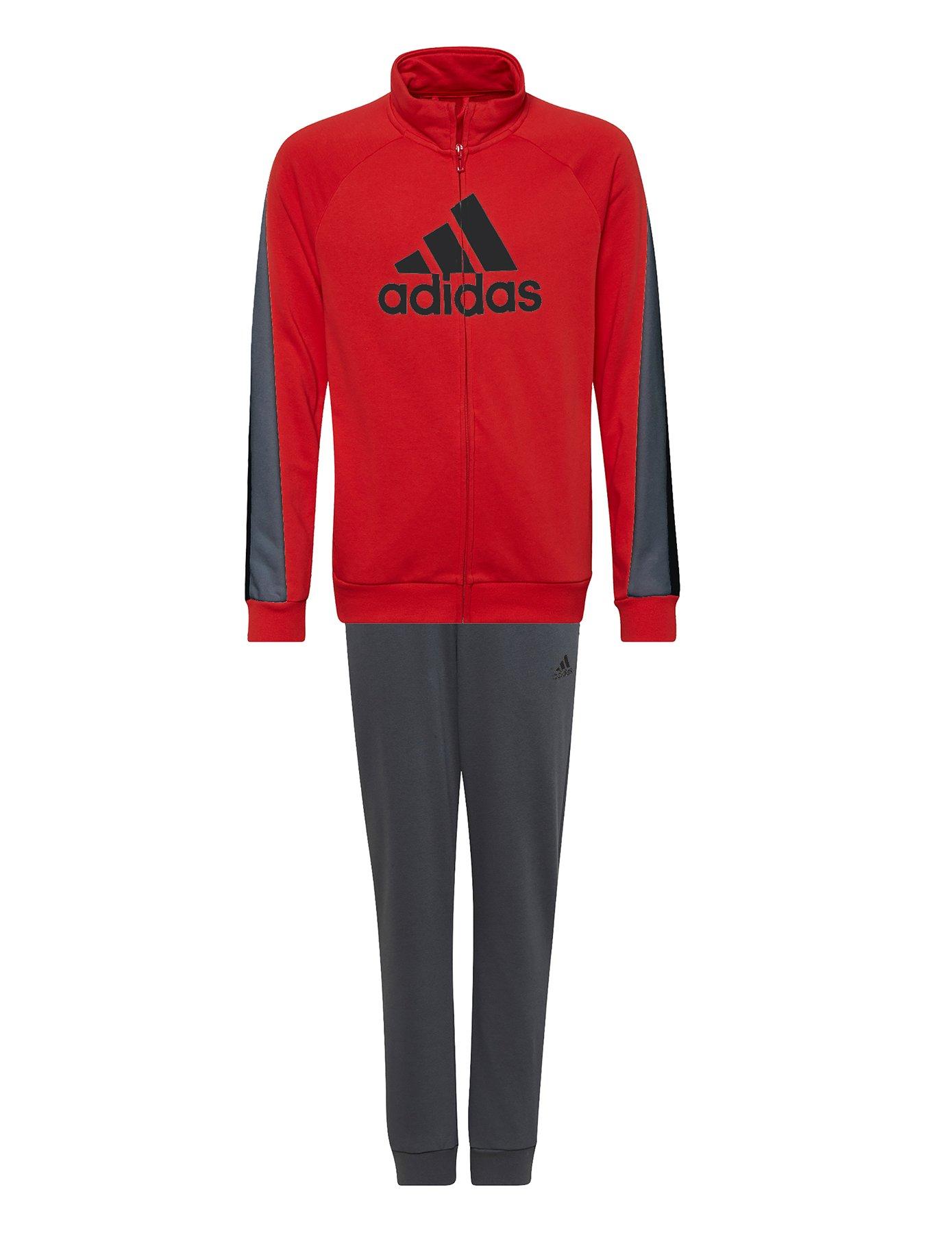 Red adidas tracksuit on sale junior