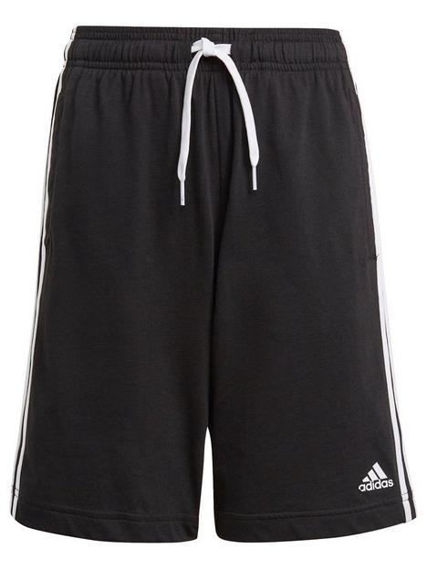 adidas-essentialsnbspkids-3-stripe-shorts-blackwhitenbsp