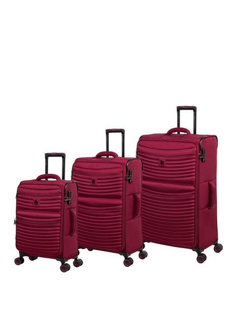 it-luggage-precursor-dark-red-3-piece-soft-8-wheel-suitcase-set