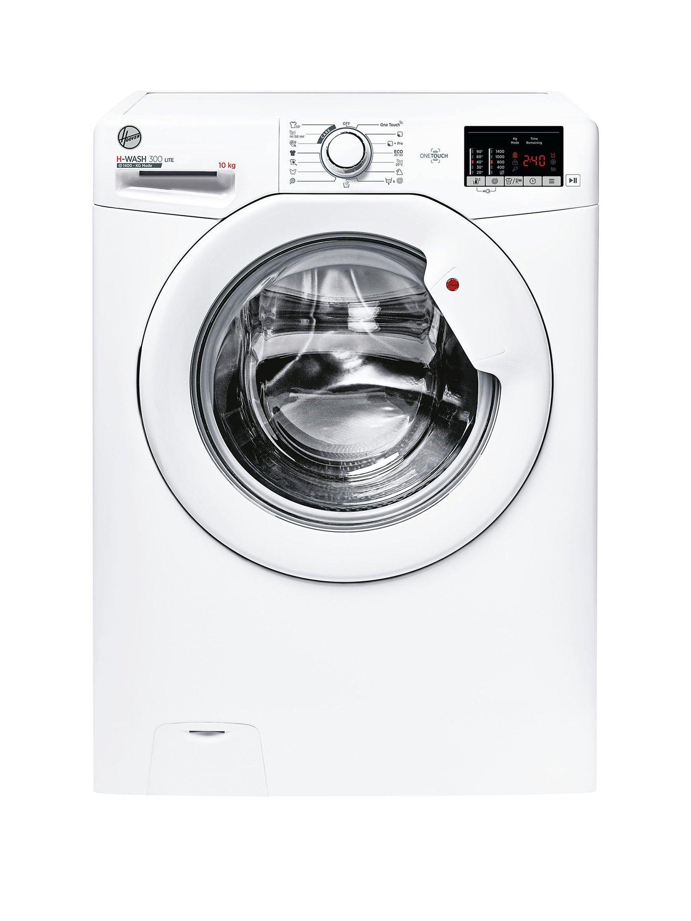Product photograph of Hoover H-wash 300 H3w 4102de 10kg Wash 1400 Spin Washing Machine - White from very.co.uk