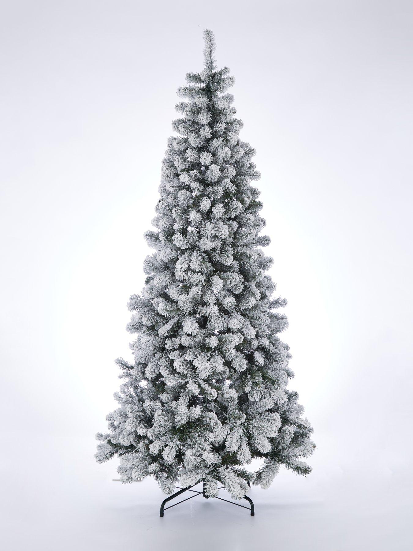 Product photograph of Very Home 6 5ft Pre-lit Slim Flocked Emperor Christmas Tree from very.co.uk