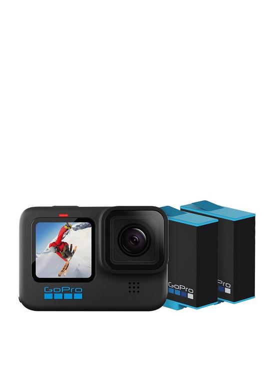 front image of gopro-hero10-black-ampnbsprechargeable-battery-bundle