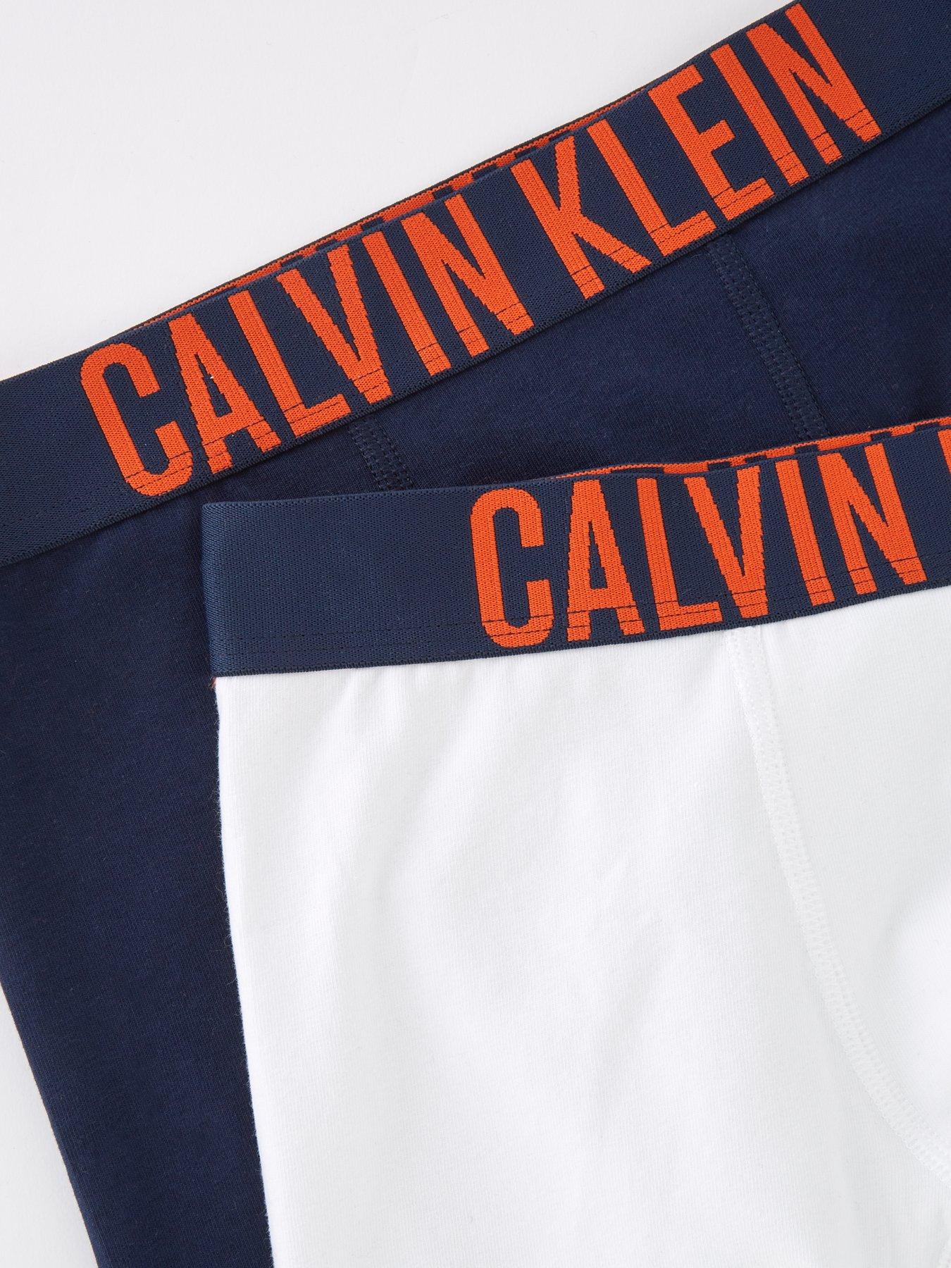 Calvin Klein Boys Pack Logo Boxer Briefs Navy/White