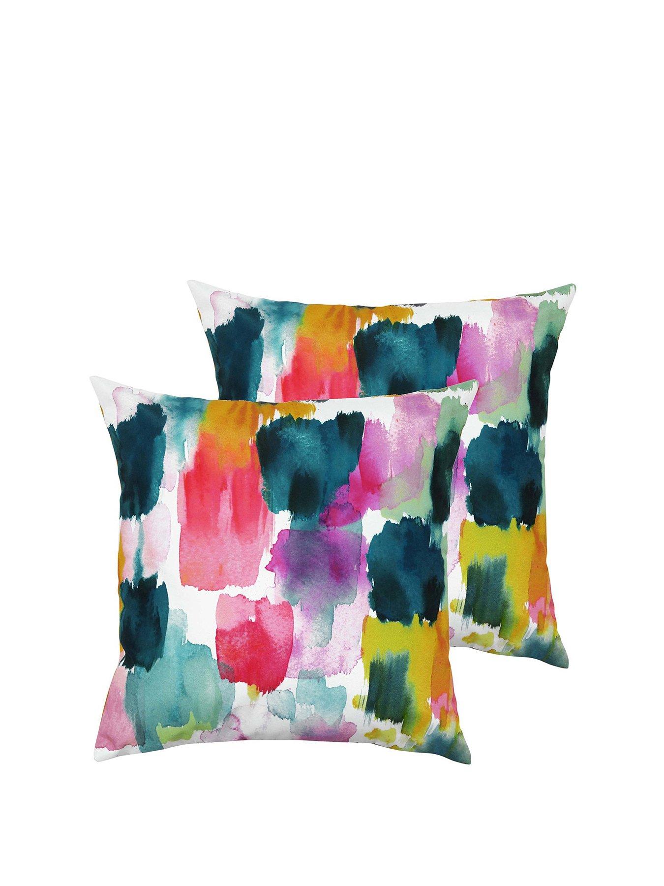 Product photograph of Watercolours Water And Uv Resistant Outdoor Cushions Ndash Pack Of 2 from very.co.uk