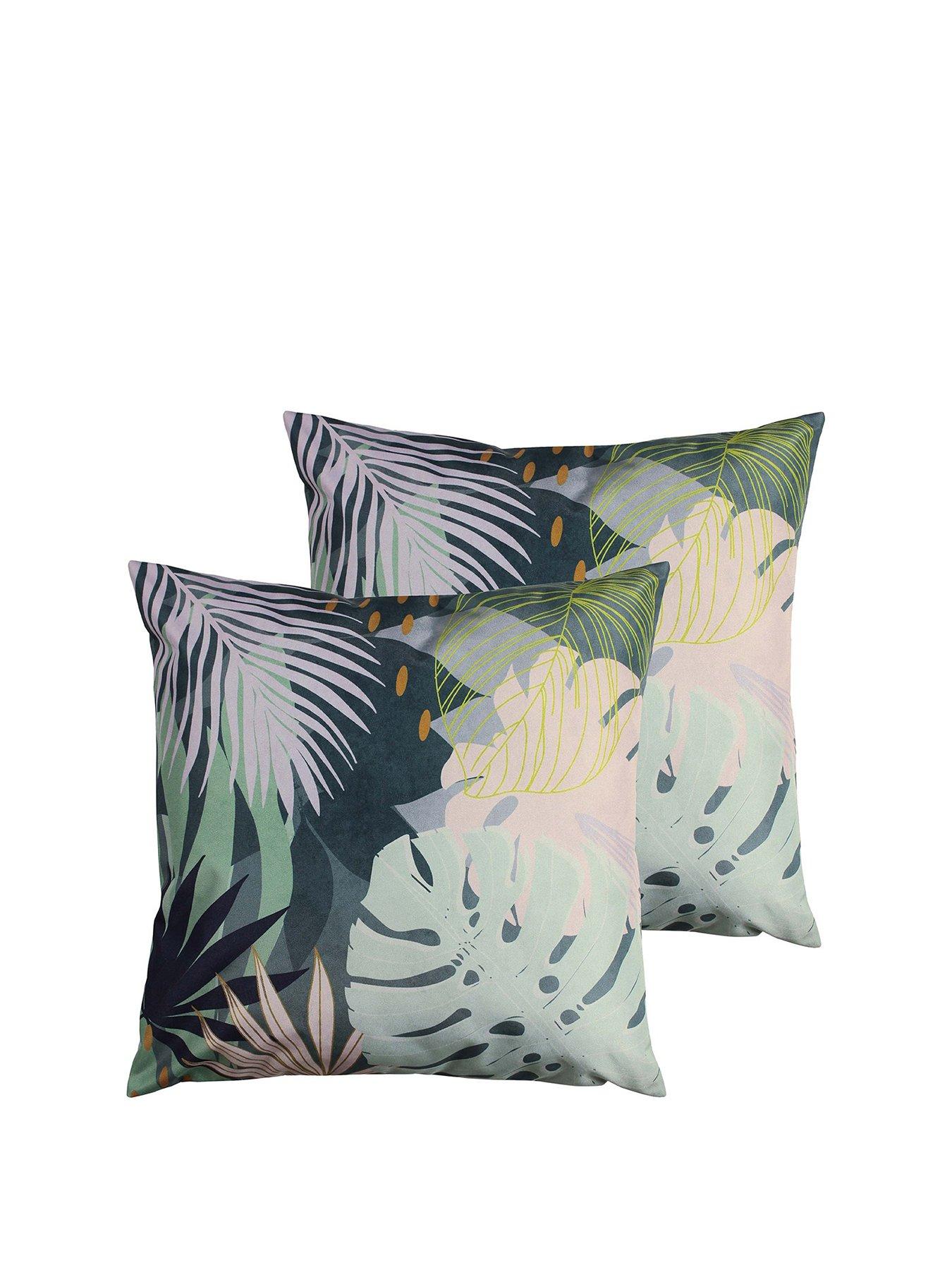Product photograph of Furn Leafy Water And Uv Resistant Outdoor Cushions Ndash Set Of 2 from very.co.uk