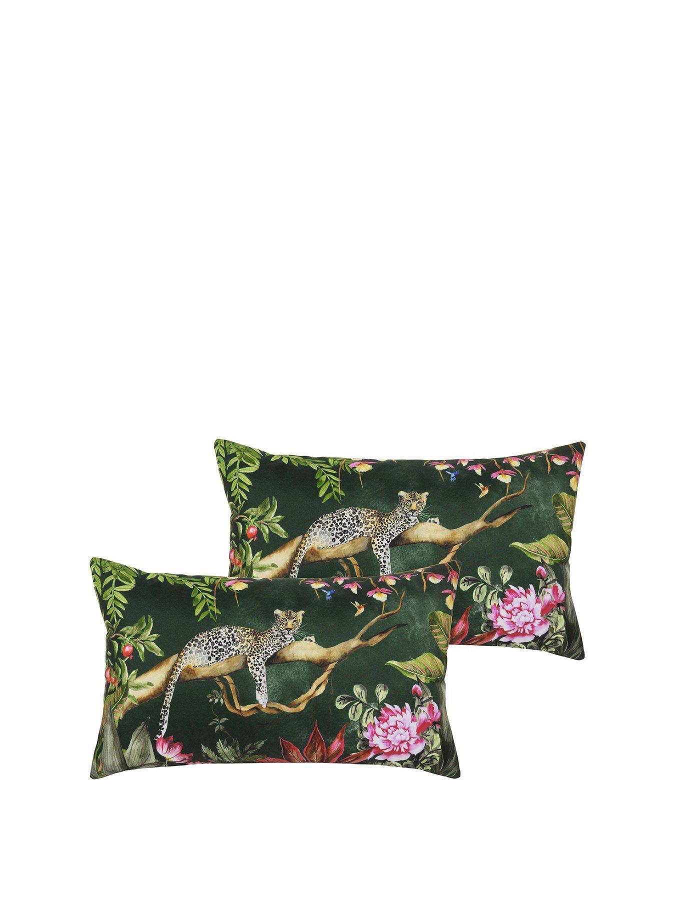 Product photograph of Leopard Water And Uv Resistant Outdoor Cushions Ndash Pack Of 2 from very.co.uk