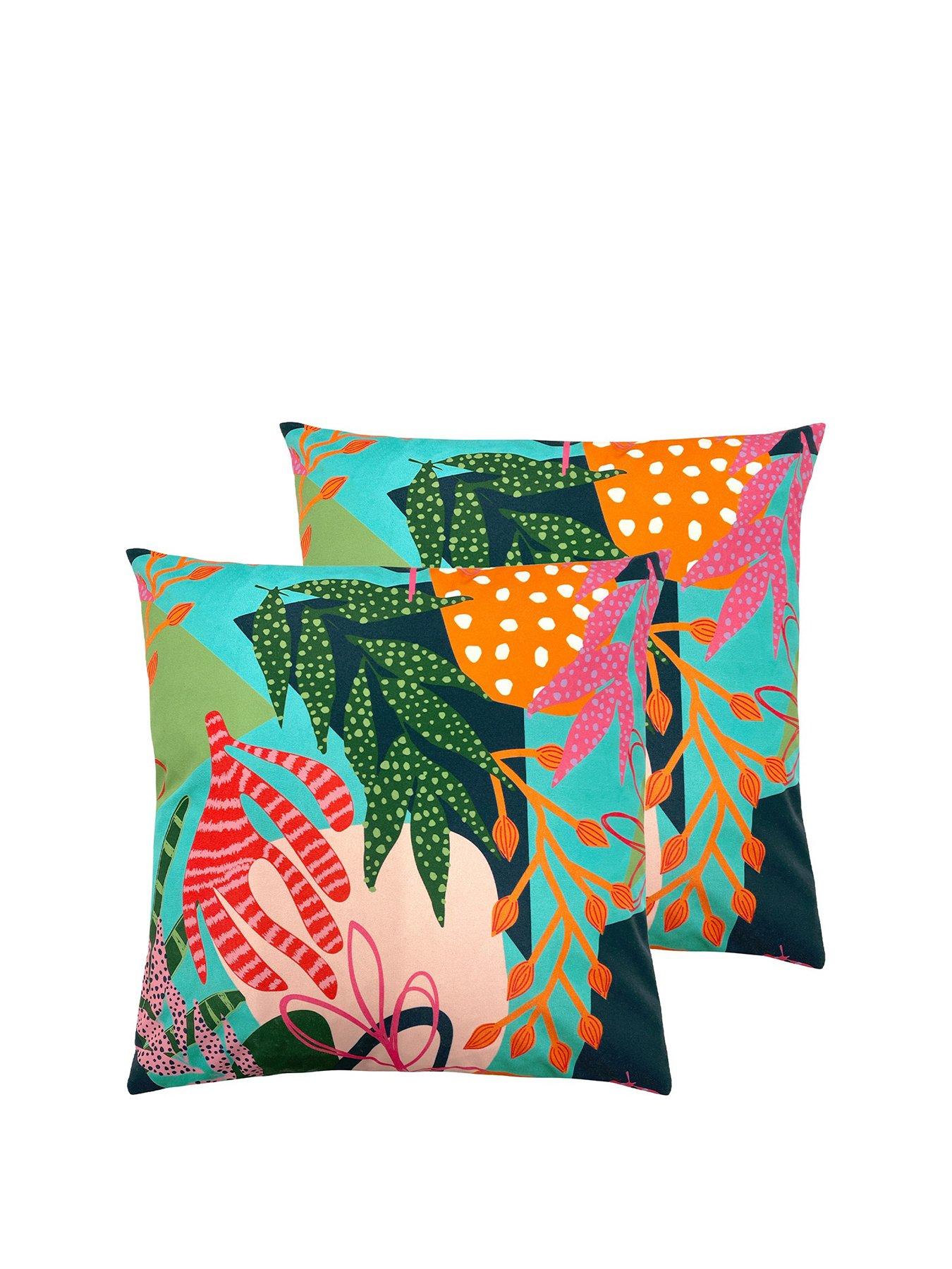 Product photograph of Furn Coralina Water And Uv Resistant Outdoor Cushions Ndash Pack Of 2 from very.co.uk