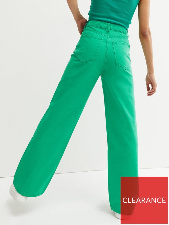 New Look Green High Waist Adalae Wide Leg Jeans | very.co.uk