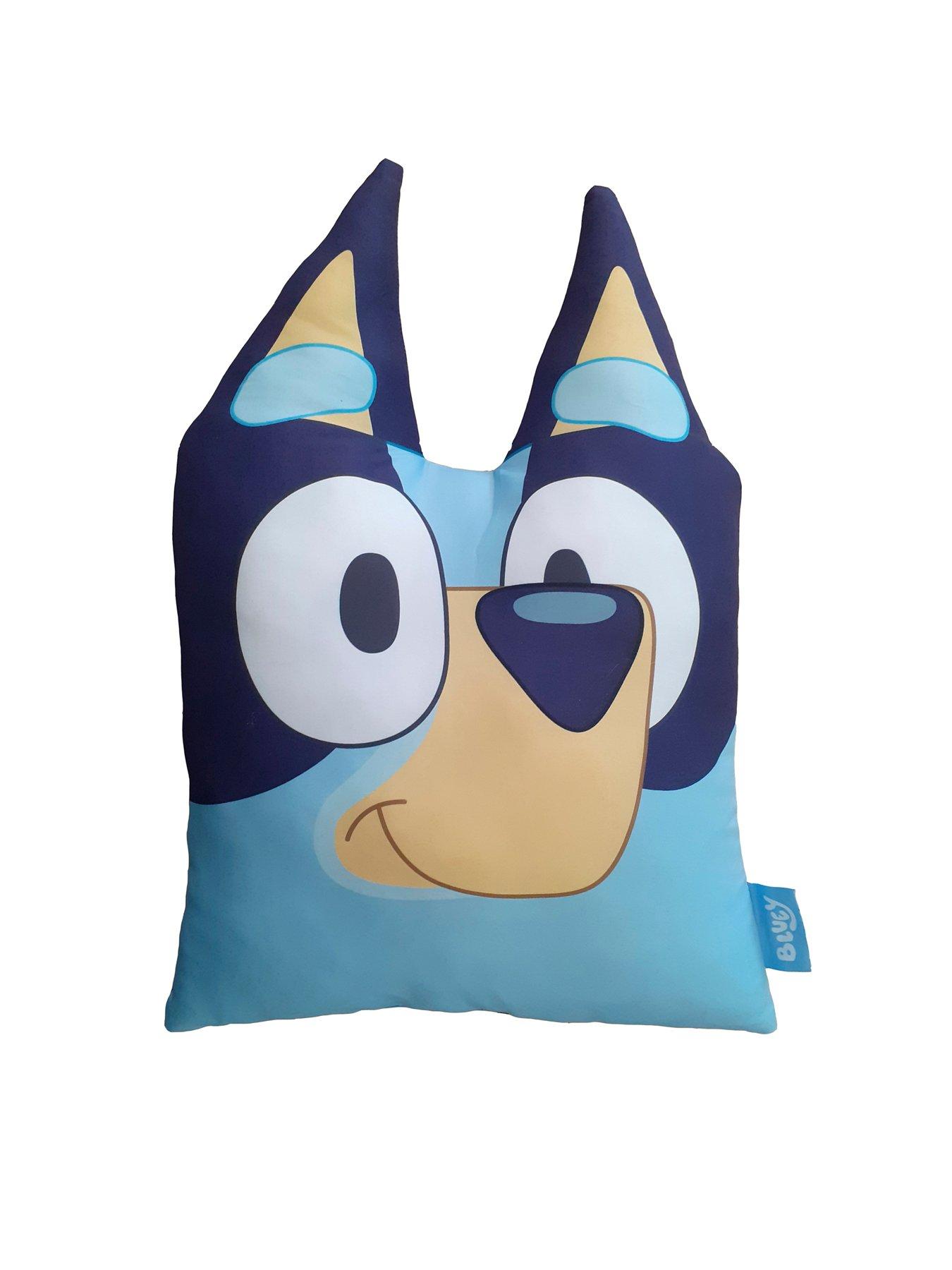 Product photograph of Bluey Smile Cushion - Blue from very.co.uk