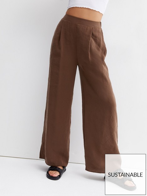 new-look-plain-trousers-dark-brown