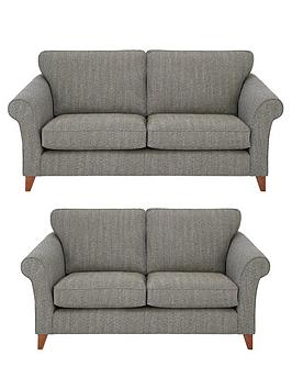 Product photograph of Very Home Willow 3 Seater 2 Seater Tweed Sofa Set Buy And Save from very.co.uk