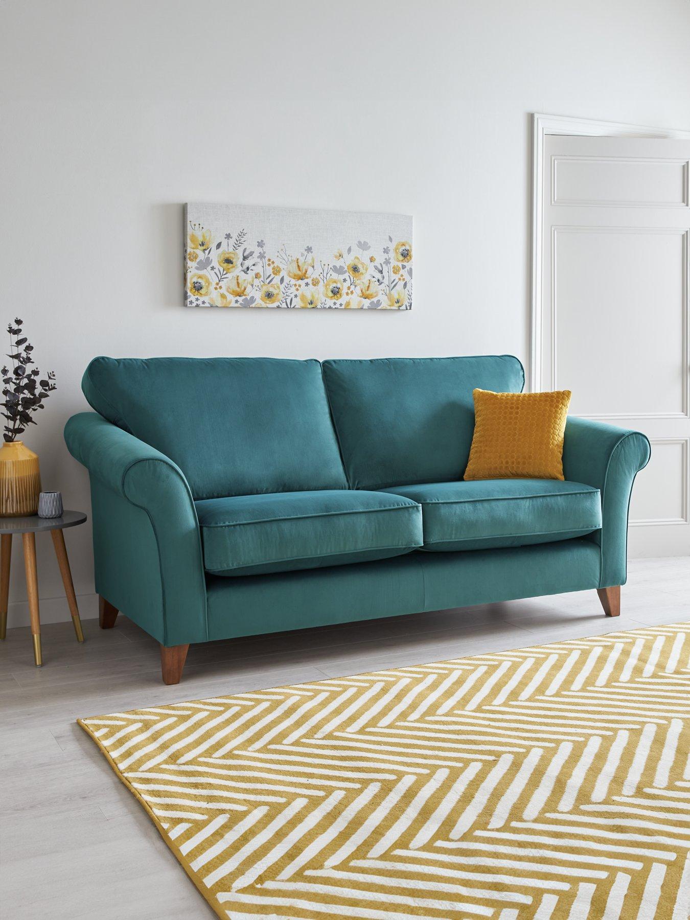 Turquoise deals velvet couch