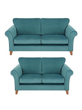 Product photograph of Very Home Willow 3 Seater 2 Seater Velvet Sofa Set Buy And Save from very.co.uk