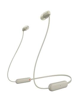 sony wic100 wireless in-ear headphones - taupe