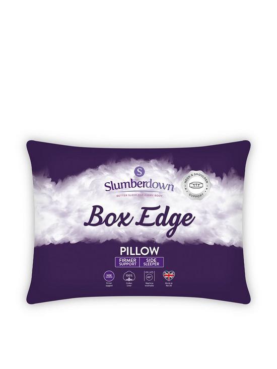 front image of slumberdown-box-edge-pillow