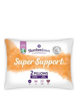 Product photograph of Slumberdown Super Support 2 Pack Pillow - White from very.co.uk