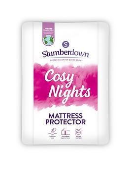 Product photograph of Slumberdown Cosy Nights Mattress Protector - Single - White from very.co.uk