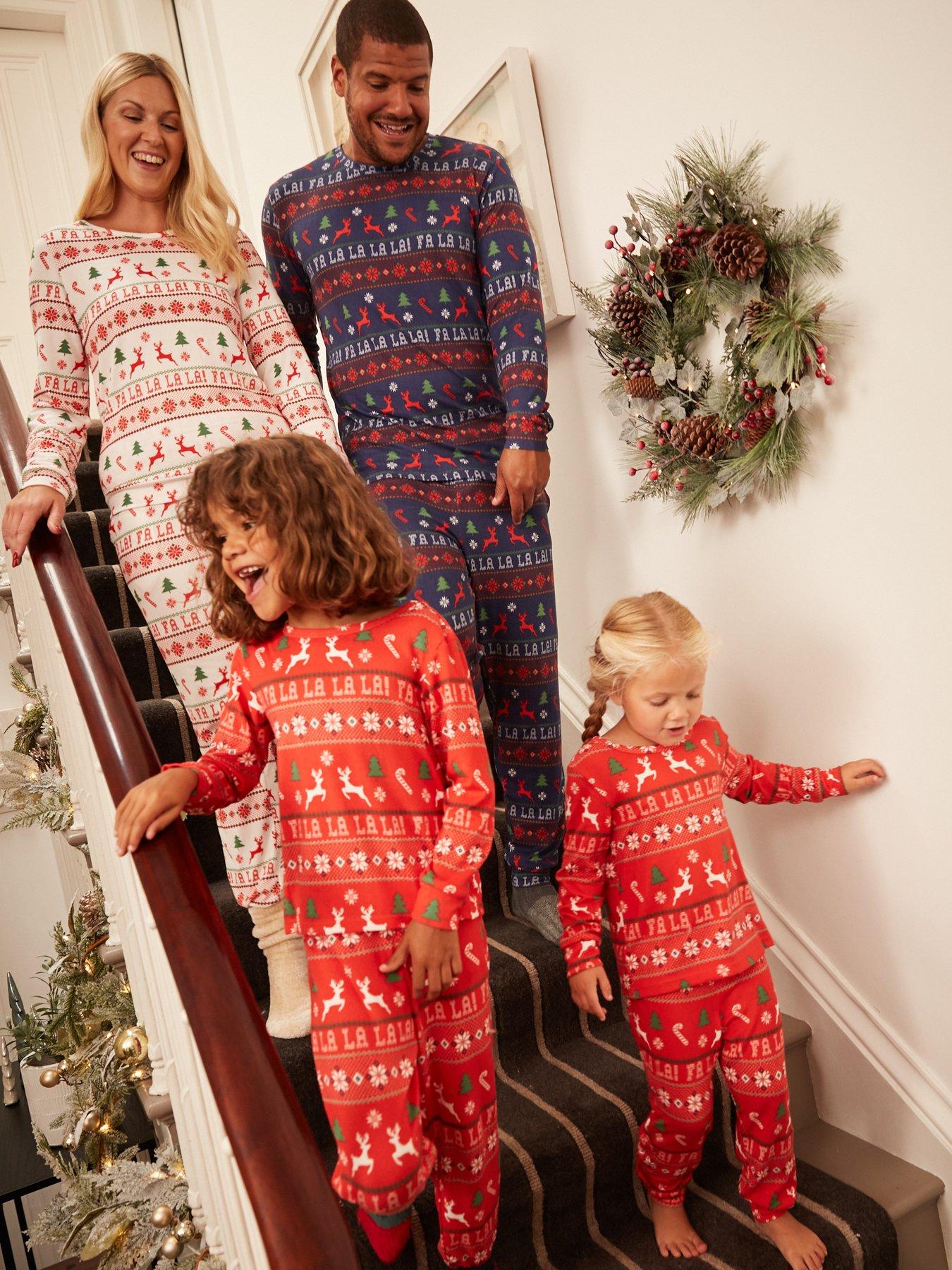 Unisex Kids Fairisle Soft Touch Matching Family Christmas Pyjamas - Multi