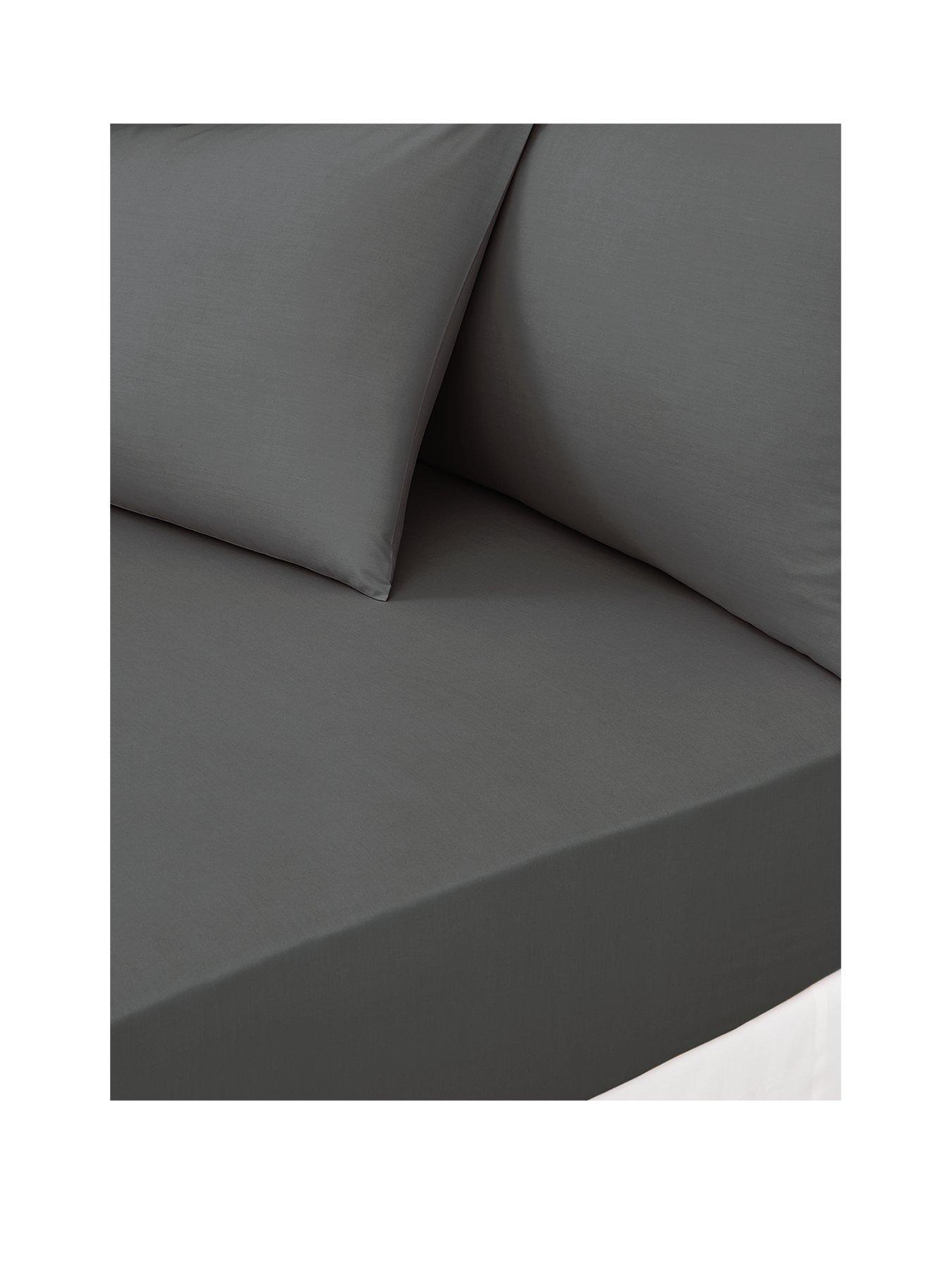 Product photograph of 180 Thread Count Percale 38 Cm Extra Deep Fitted Sheet - Charcoal from very.co.uk