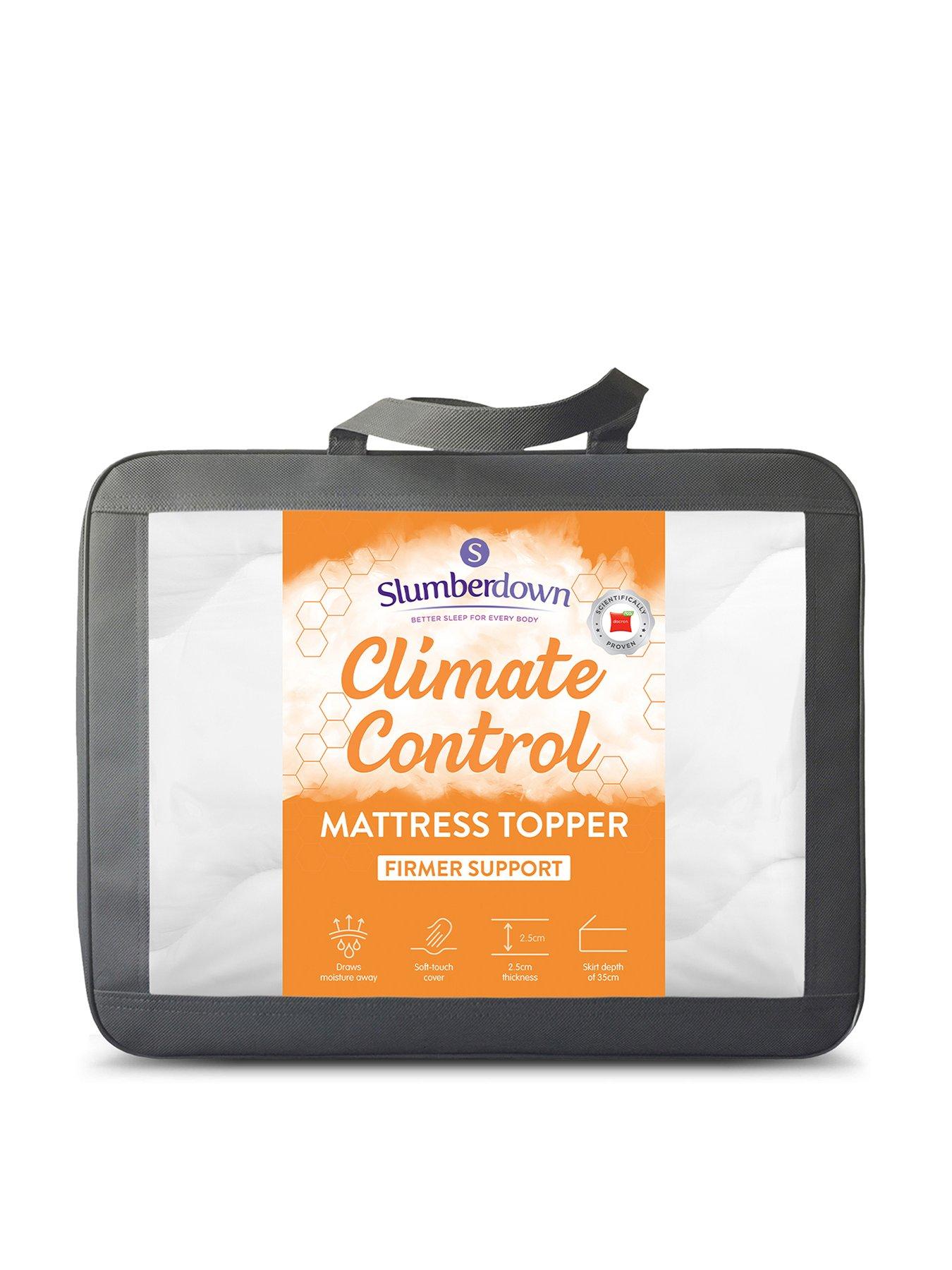 Product photograph of Slumberdown Climate Control Mattress Topper - White from very.co.uk