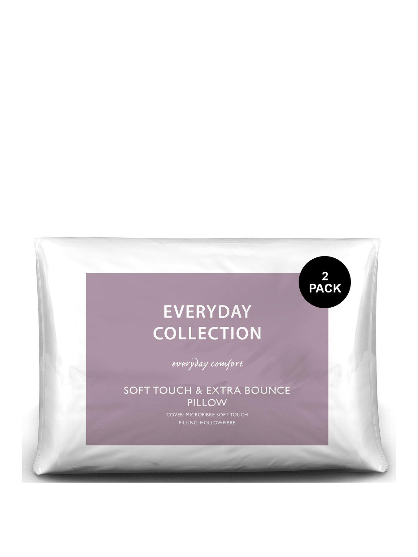 Product photograph of Everyday Soft Touch Amp Extra Bounce 2 Pack Pillows - White from very.co.uk