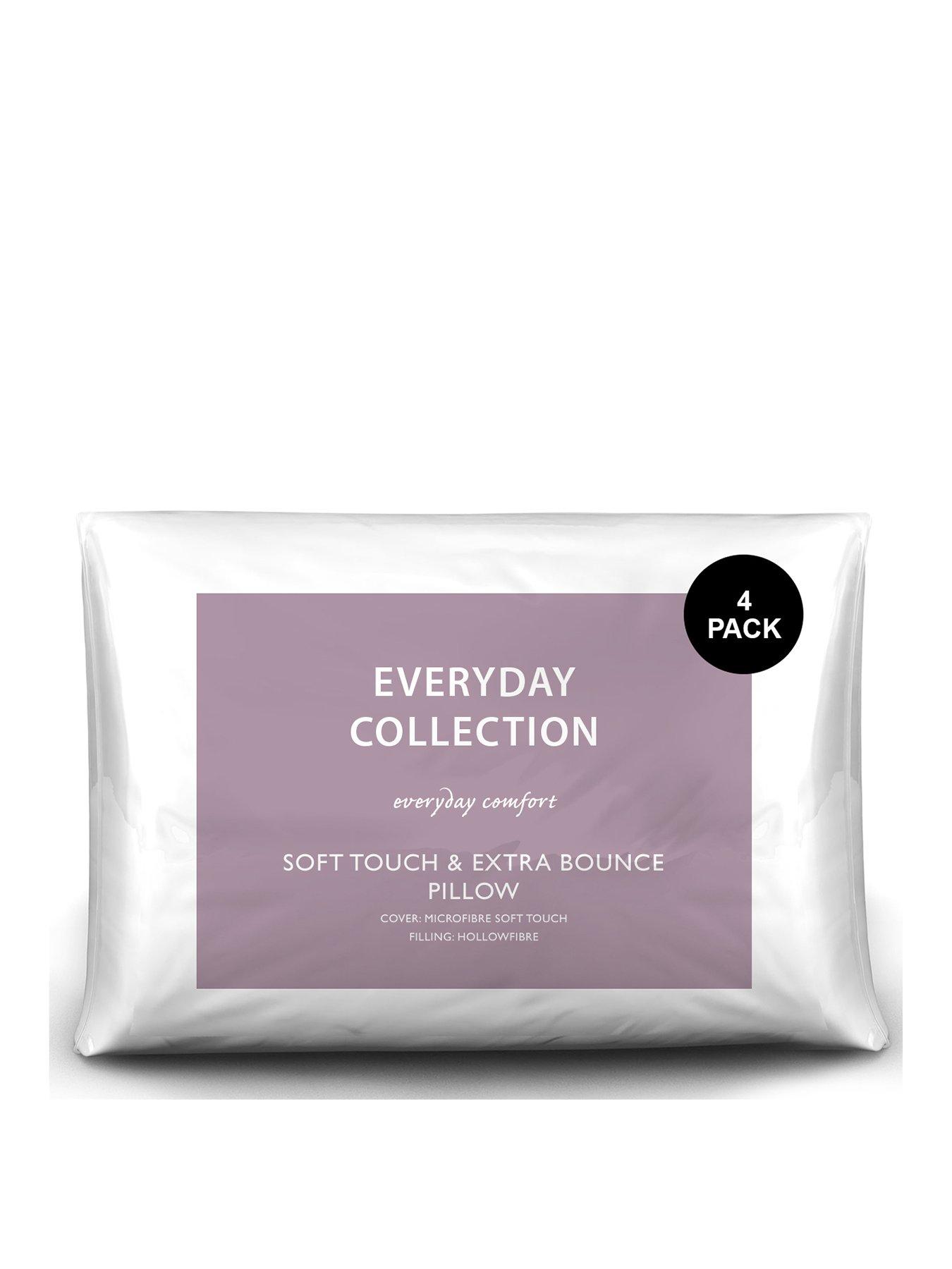 Product photograph of Everyday Everyday Soft Touch Amp Extra Bounce 4 Pack Pillows - White from very.co.uk